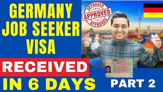 Germany Job Seeker Visa Received in 6 Days | Germany Opportunity Card| Germany ChancenKarte |Process