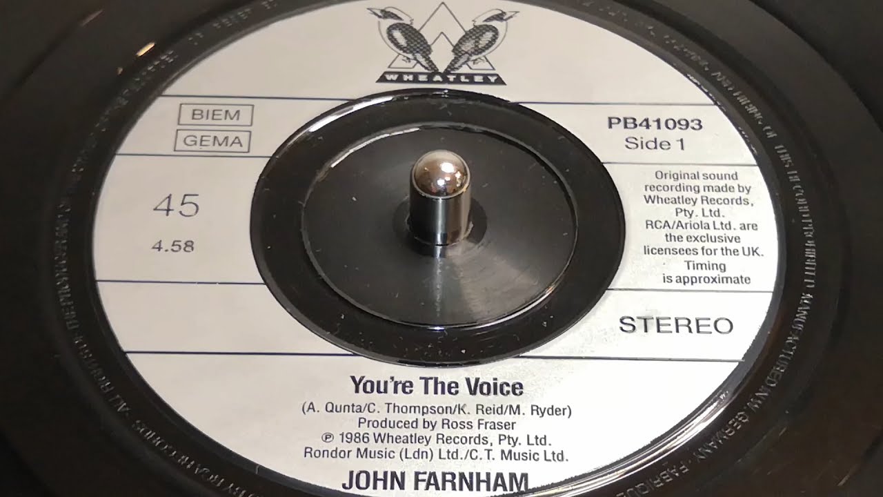 John farnham you re the voice 1987 7 single youtube