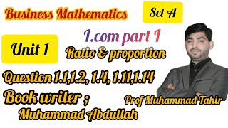 Business Mathematics Exercise Set A Q 1.1,1.2,1.5,1.11,1.14 I.Com Economic lecturer Sir Tahir