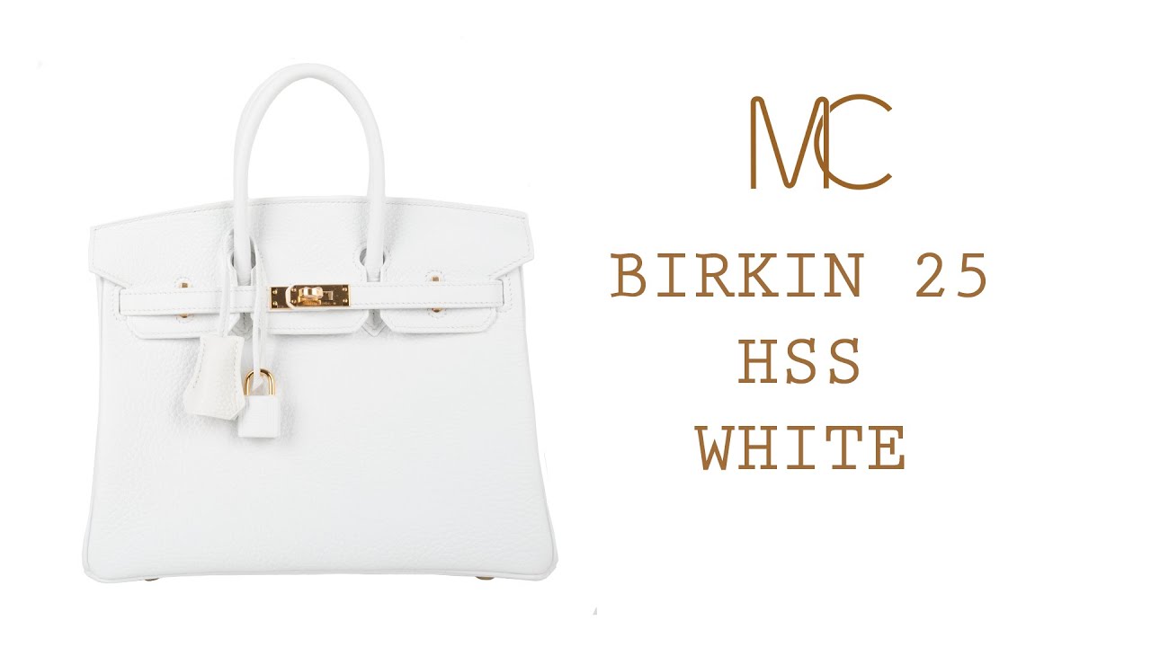 Hermes Birkin 25 HSS Bag White Clemence Gold Hardware • MIGHTYCHIC