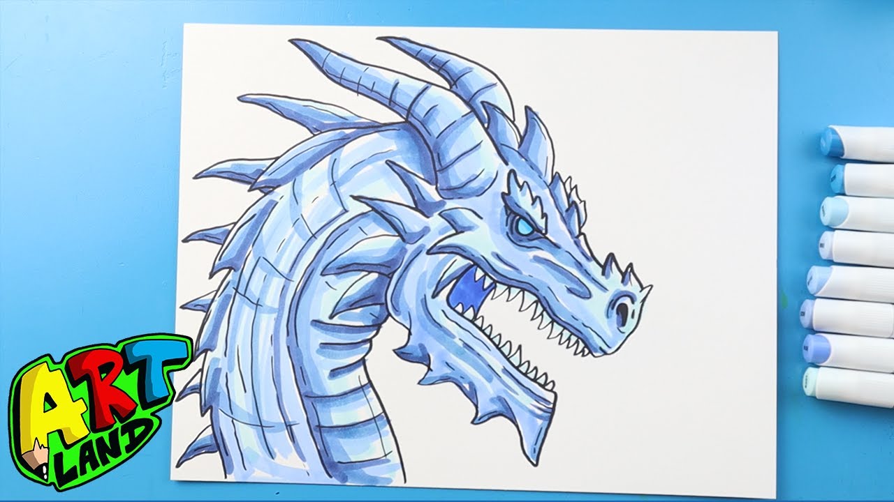 How to Draw an Ice Dragon - Really Easy Drawing Tutorial