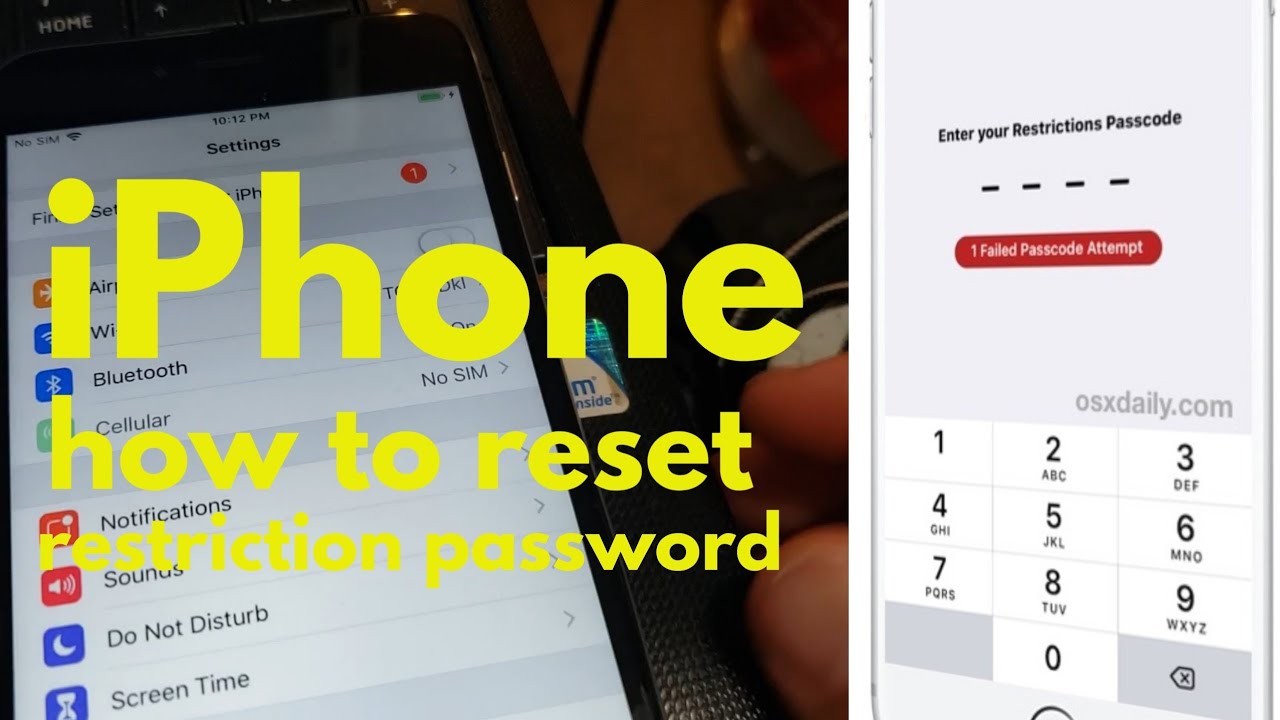 How to reset restriction password (iPhone)
