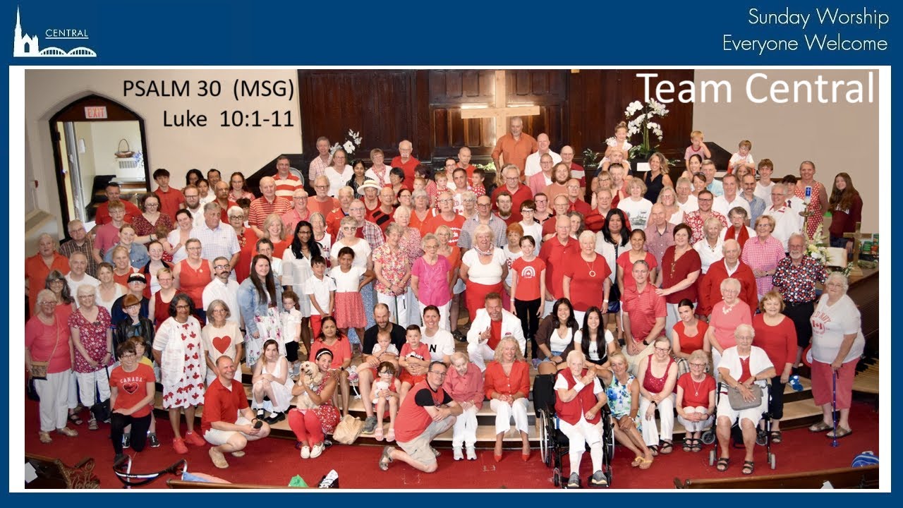 Welcome to Central Church

We are a Jesus Church; where everyone is welcome, where no one is perfect, and where everyone is loved.

Aubrey is on vacation for the next 6 weeks. This week and next, our guest speaker is our old friend, Rev. Mark Gaskin. His message this week is "Team Central" and he will look at Psalm 30 and Luke 10:1-11