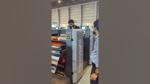 Flexographic 🔴🔵🟡🟣 4 Colour Printing Machine running #machine