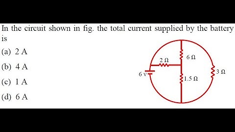 In the circuit shown in fig. the total current supplied by the battery is