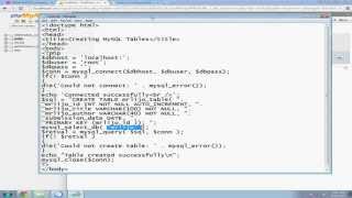 How To Create Tables in Database of MYSQL by using PHP code