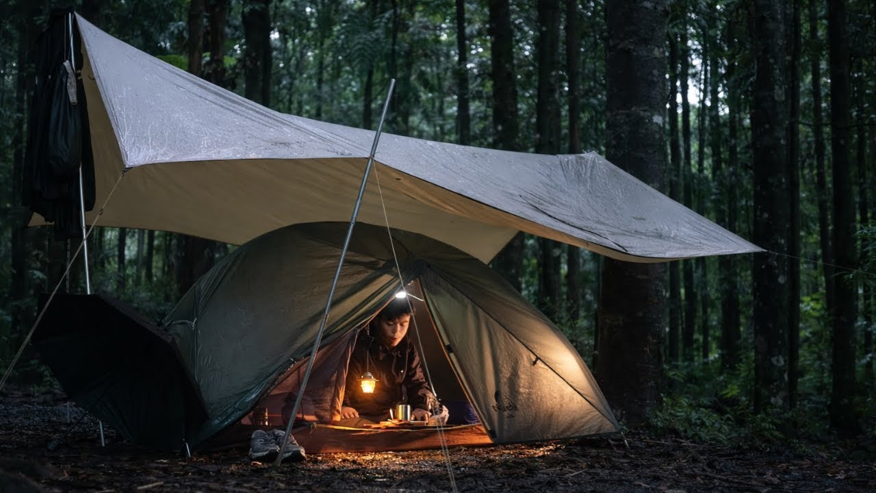 Extreme Camping in Super Heavy Rain 🌧️