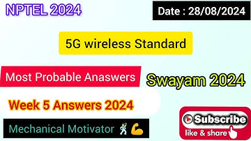 5G wireless Standard WEEK 5 Quiz | Assignment 5 Solution | NPTEL | SWAYAM 2024