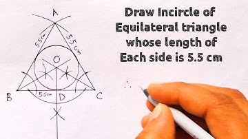 How to construct incircle of an equilateral triangle whose side 5.5 cm @SHSIRCLASSES