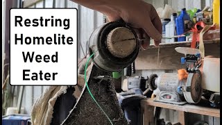 How to Restring a Homelite Weed Eater | Easy Guide by JRMSweeps 13,571 views 1 year ago 1 minute, 27 seconds