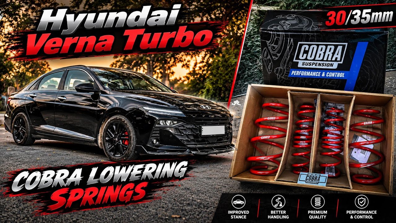 Hyundai Verna Turbo 2024 [Lowering Springs Installed] {Cobra 🐍} 30/35mm ...