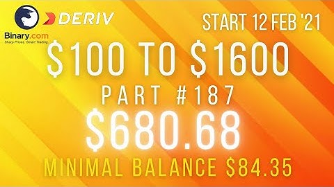 Part #187 $680.68 Done $100 to $1600 free bot binary.com deriv profit consistent digit differ