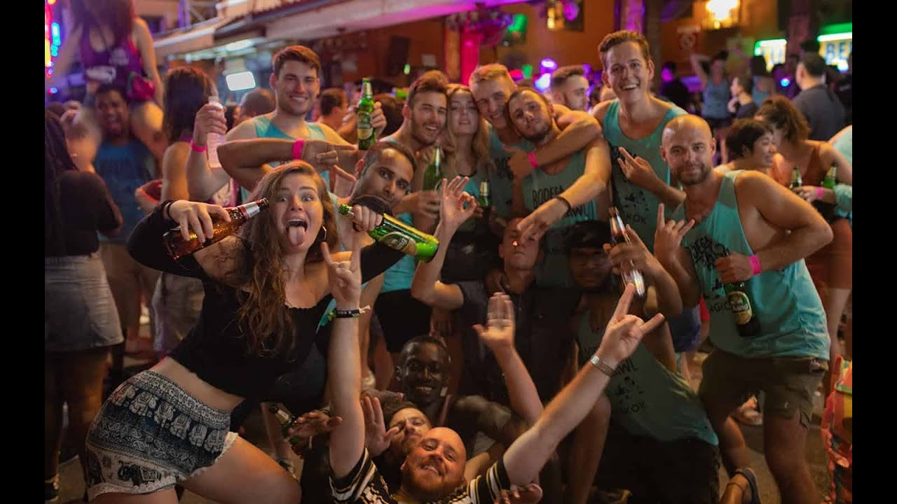 Bangkok നഗരവും രാത്രിയിലെ Dance Party ഉം. BANGKOK KHAOSAN ROAD NIGHT