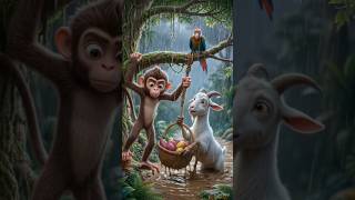 शरारती बंदर और प्यारी बकरी | Emotional 3D Animation Story | #monkey #shorts #ytshorts