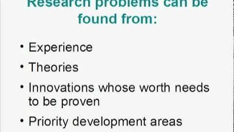 The Research Problem