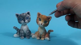 Научитесь создавать голубоглазого кота, а также зеленоглазого кота из помады или глины. Торт Топпер