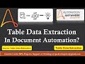 Table Data Extraction - Automation Anywhere Document Automation | Automation Anywhere A360
