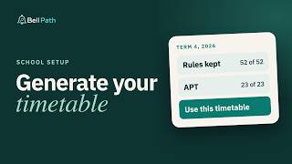 Generate your timetable and read the result | Bell Path