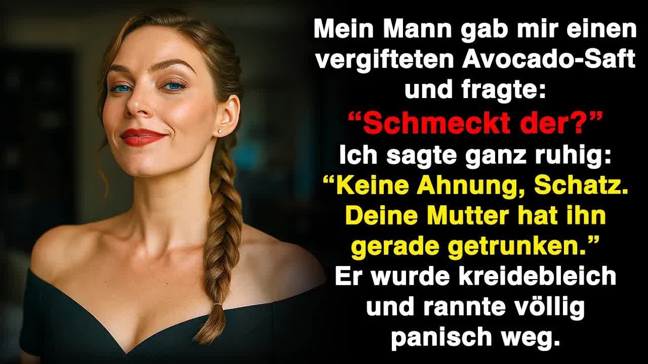 Mein Mann stellte mir einen Avocado-Smoothie hin und drängte mich, ihn zu trinken. Ich hob das Glas an die Lippen, aber etwas stimmte nicht – der Geschmack war bitter, und sein Blick war zu...
