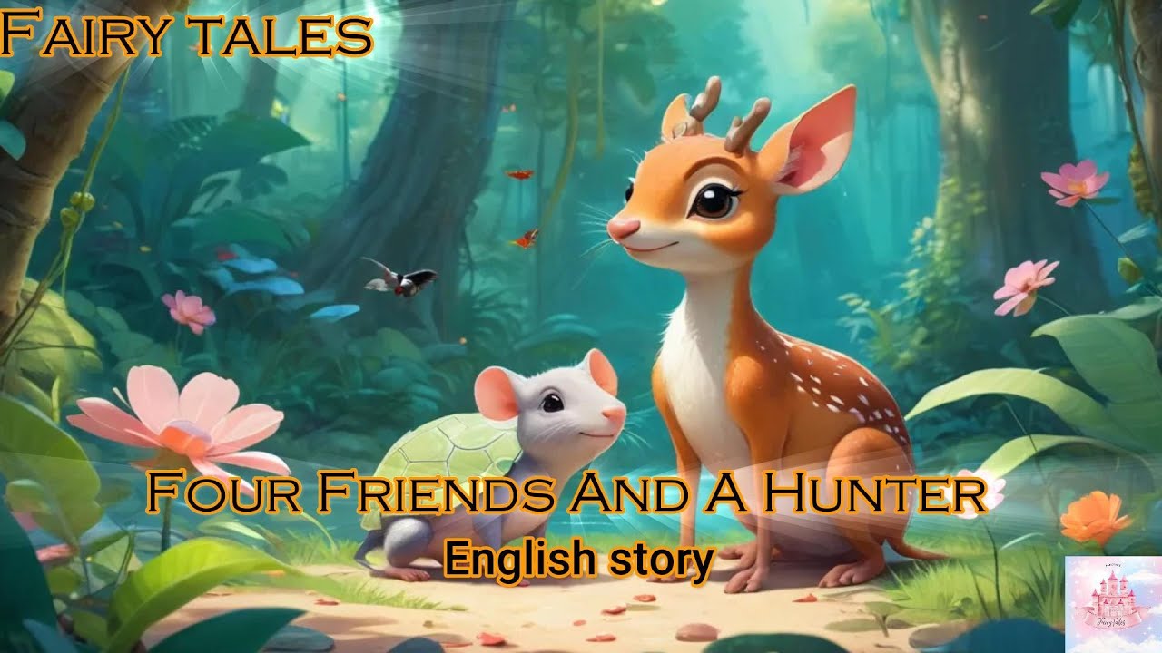 Four Friends And A Hunter || English fairy tales || Kids bedtime story ...