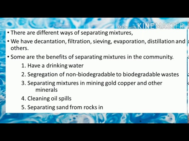 Benefits Of Separating Mixtures (G6) - Youtube