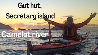Sunset paddle, Secretary island to Camelot river. Kayaking Doubtful sound days 5 and 6