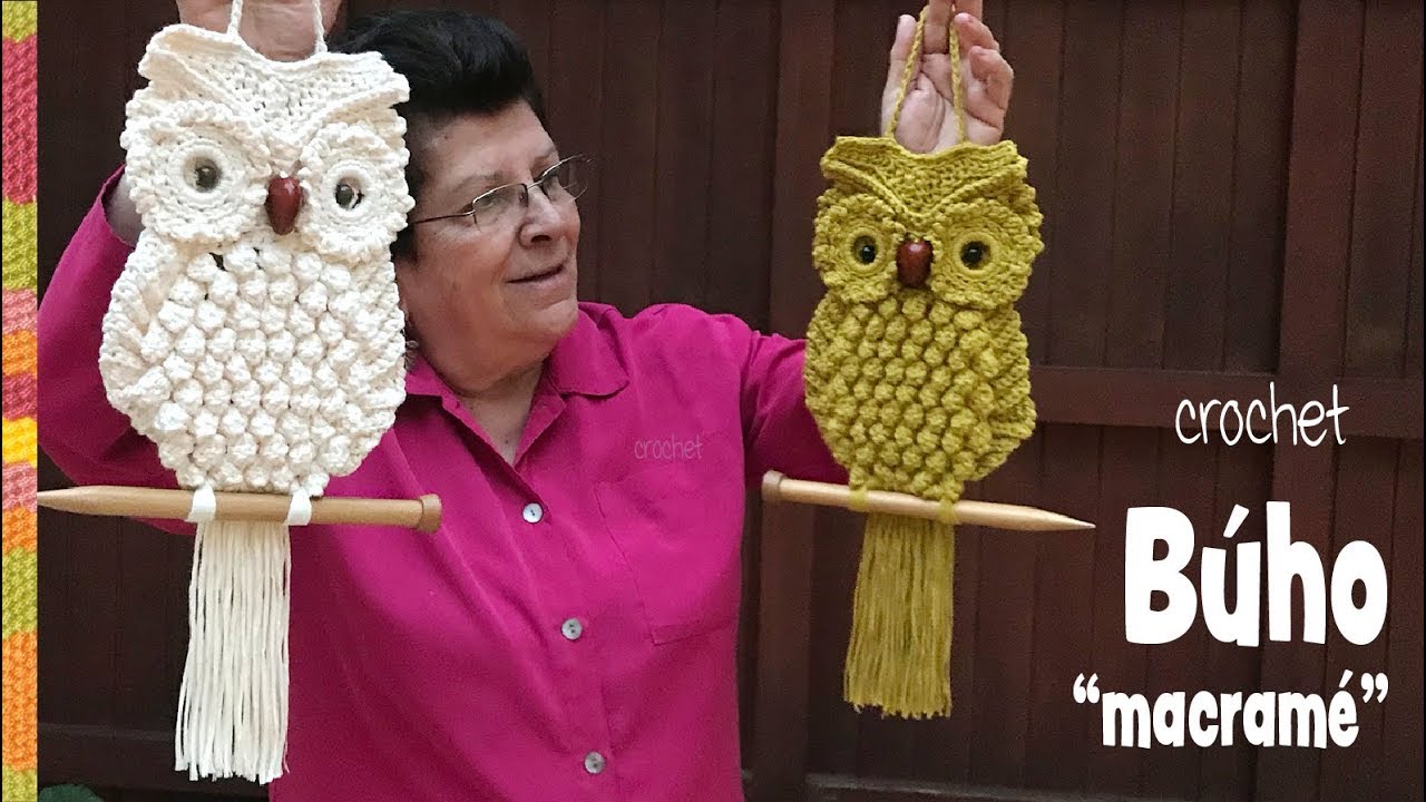 alineación Globo compañero Crochet "macrame· owl / Tejiendo Perú - YouTube