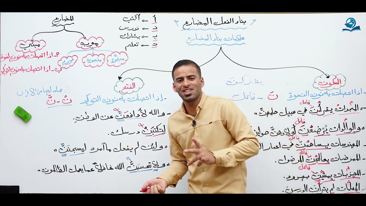 بناء الفعل المضارع للصف الثاني المتوسط (المنهج الجديد)