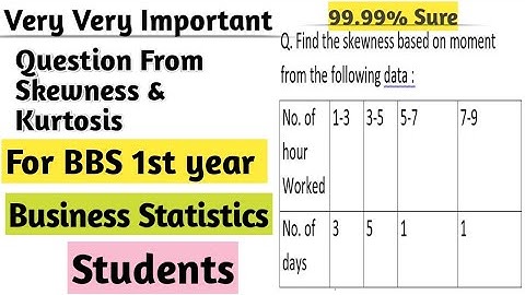 BBS 1st year Business statistics 99.99% sure Question! Skewness & Kurtosis! #99.99%surequestion