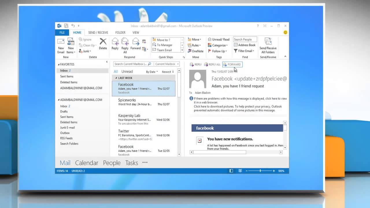 How to Forward Multiple Emails in Outlook 2013 - YouTube