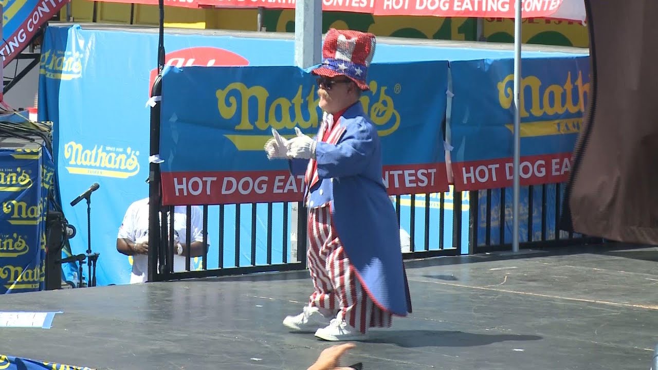 RAW VIDEO: Former hot dog eating champ Takeru Kobayashi arrested at Nathan's Hot Dog Eating Contest