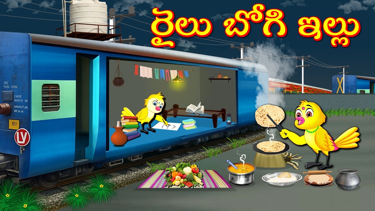 TELUGU STORIES రైలు బోగి ఇల్లు -Bujji-Chichi-Tuni-Bannu Birds- Birds Prime Stories Telugu