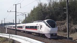 常磐線　E657系K6編成「花丸遊印録」ラッピング　5M　特急ひたち5号 いわき 行　岩間～友部　通過　2019.03.10