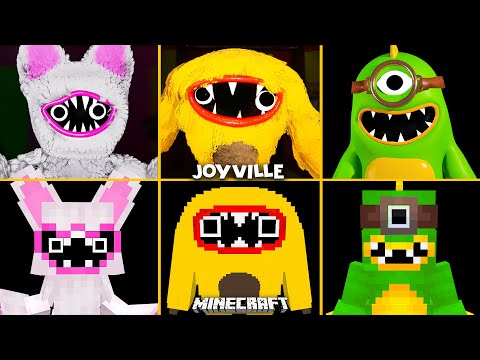Joyville ALL JUMPSCARES Vs MINECRAFT 4 