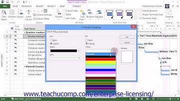 Microsoft Office Project Tutorial 2013 Formatting Gantt Chart Views 7.4 Employee Group Training