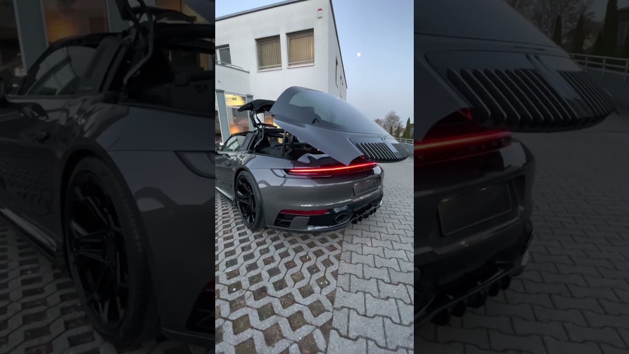 ⁣Amazing! TECHART modified Porsche 992 Targa 4S opens its roof. Subscribe for more!