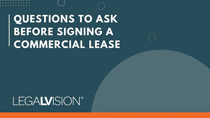 [AU] Questions to Ask Before Signing a Commercial Lease | LegalVision