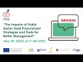 Strength2Food Webinar on Public Sector Food Procurement and Tools for Better Management