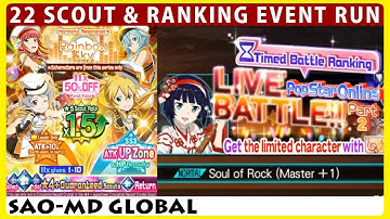 Popstar Online Live Battle Part 2 Master+1 & 22 Scout Rainbow Sky Banner (SAOMD Memory Defrag)