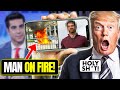 Wtf man sets himself on fire in front of trumps court room