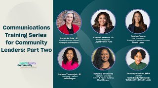 Communications Training Series for Community Leaders: Part Two