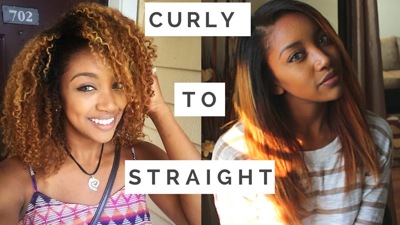 Straightening my Naturally Curly Hair YouTube