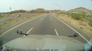 Trucking In Usa Avoiding An Accident. Purple Heart Trail, Mohave County, Az 86402