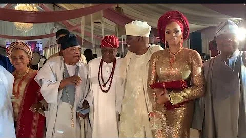 CHIEF RAZAK AND MRS SHADE OKOYA AT 85TH BIRTHDAY RECEPTION OF CHIEF MRS OLARONKE OLAWUNMI ATERE 