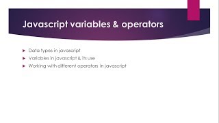 Javascript tutorial for beginners in hindi ep 03 :  javascript variables, javascript operators 2018
