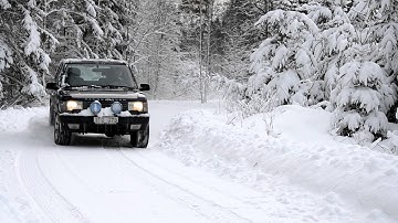 P38 Range Rover in snow