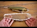 How to make your own custom scale stencil and paint a overly complicated muskie lure with it.