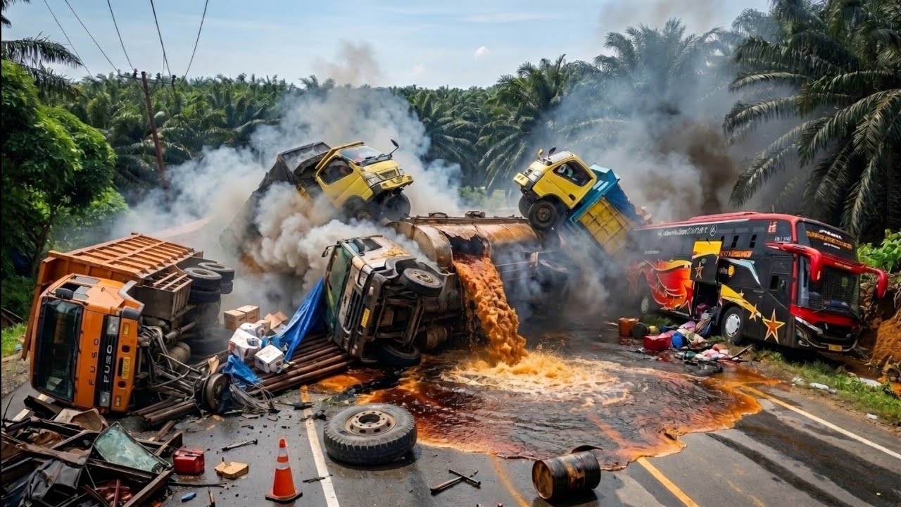 Insiden Paling Buruk Dan Menyedihkan || Detik Detik Truck Terbalik Di Bukit Kodok