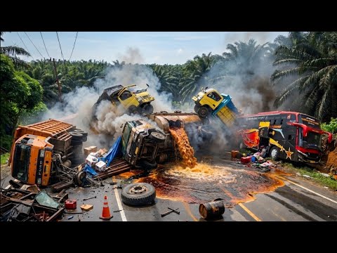 The Worst and Most Tragic Incident || The Moment a Truck Overturned at Kodok Hill