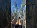 Scariest Glass Water Slide Between Skyscrapers | POV Drop #waterslide #waterpark #water #waterslides